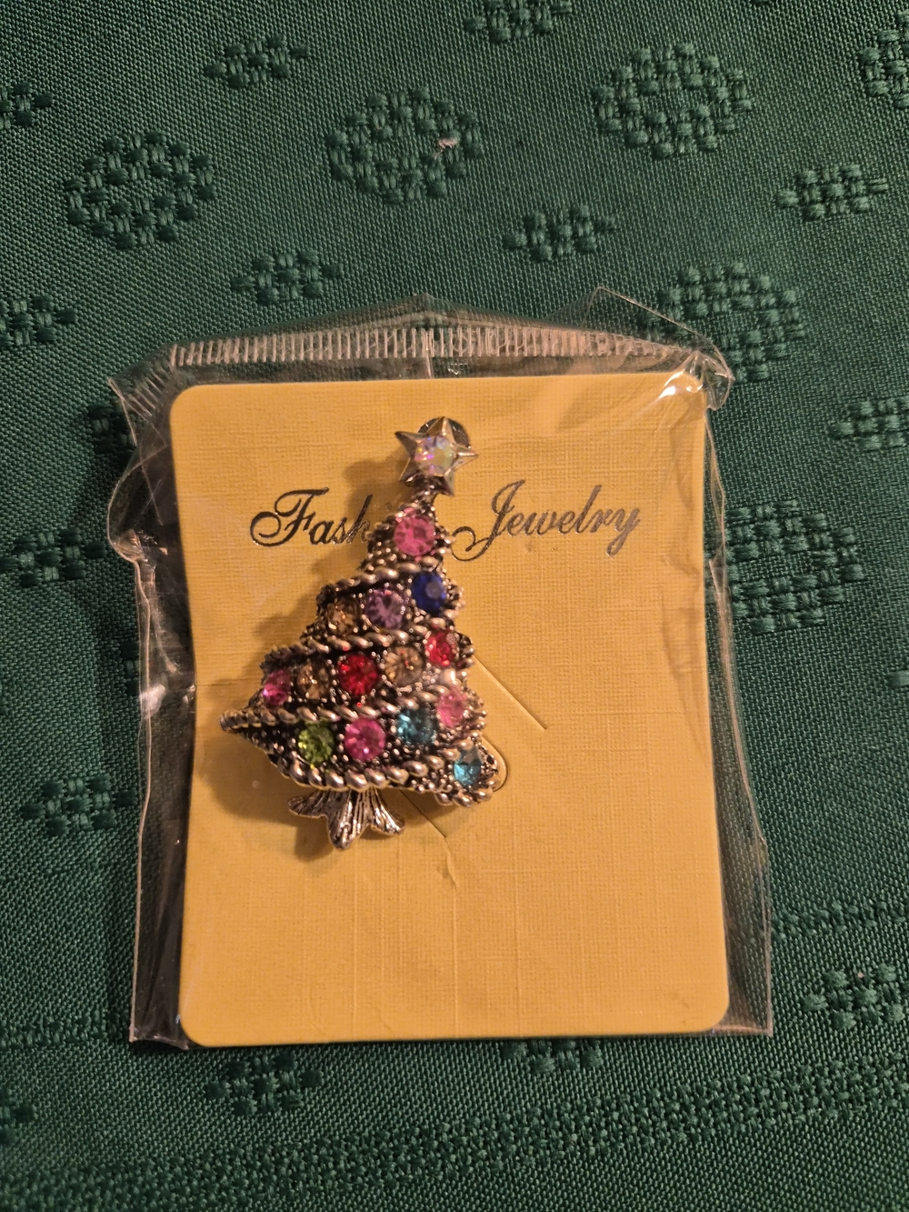 Multicolor Christmas Tree Brooch - Picture 6 of 8